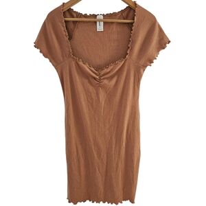 NWT Abound Women's Ribbed Lettuce Trim Mini Dress